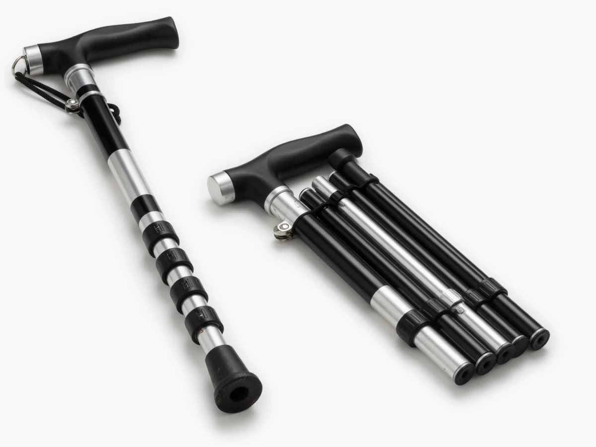 Folding Walking Stick with Wrist Strap
