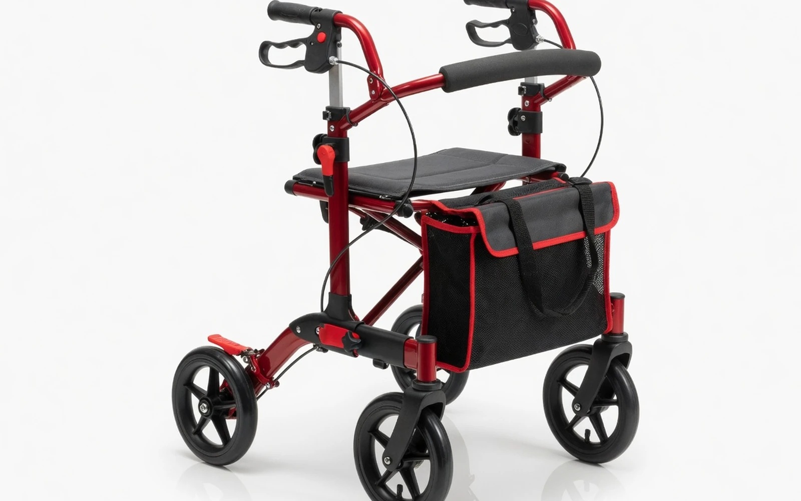 Rollator wheeled walker with seat
